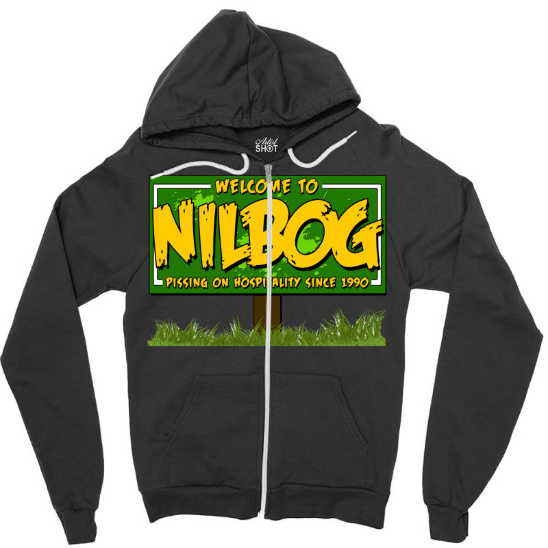 Nilbog! Zipper Hoodie | Artistshot