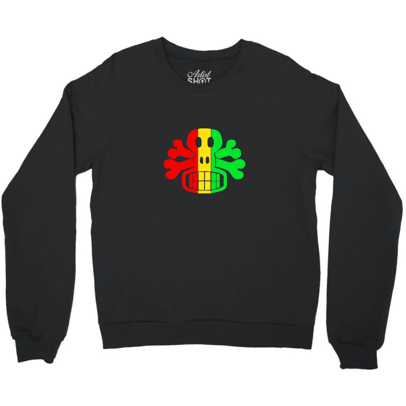 Rasta Skull And Crossbones Crewneck Sweatshirt | Artistshot