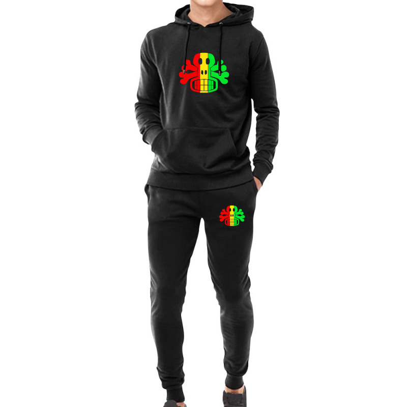 Rasta Skull And Crossbones Hoodie & Jogger Set | Artistshot