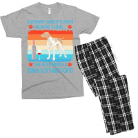 German Shorthaired Pointer T  Shirt A Woman Cannot Survive On Wine Alo Men's T-shirt Pajama Set | Artistshot