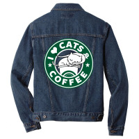 I Heart Cats And Coffee Men Denim Jacket | Artistshot