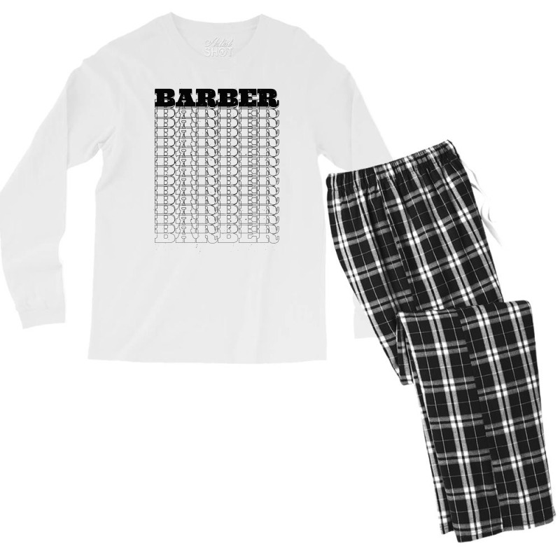 Barber Cool Travel (1) Men's Long Sleeve Pajama Set | Artistshot