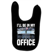 Mens Funny Airplane Pilot I'll Be In My Office Air Baby Bibs | Artistshot