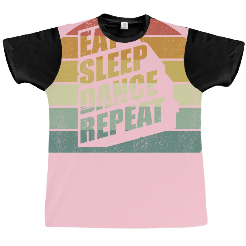 Vintage Retro Eat Sleep Dance Repeat Dance Team Gi Graphic T-shirt by efawcuro9 | Artistshot