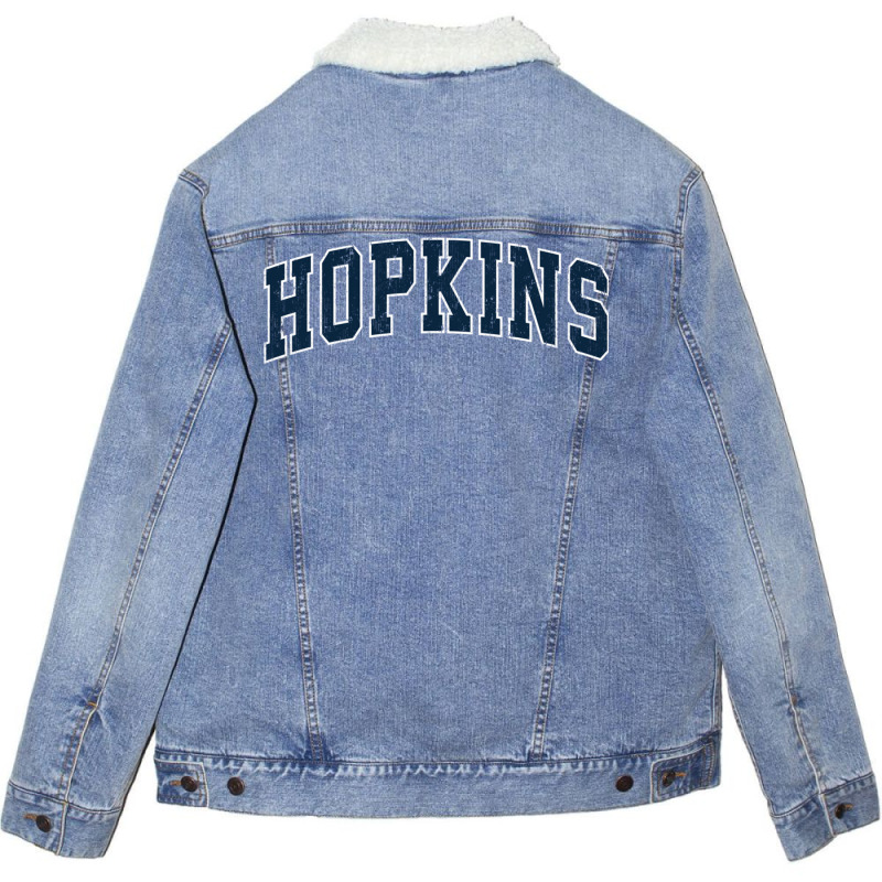 Hopkins Minnesota Mn Vintage Sports Design Navy De Unisex Sherpa-lined Denim Jacket | Artistshot