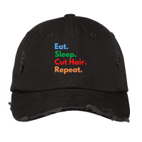 Eat Sleep Cut Hair Repeat Funny Vintage Cap | Artistshot