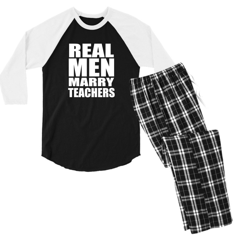 Real Men Marry Teachers Men's 3/4 Sleeve Pajama Set | Artistshot