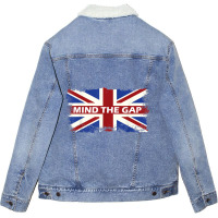 Mind The Gap Union Jack T Shirt London Flag Britis Unisex Sherpa-lined Denim Jacket | Artistshot