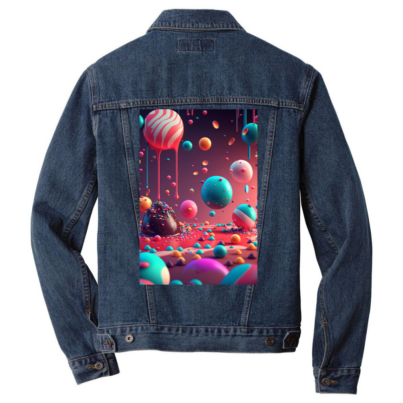 Candy World  2 Men Denim Jacket by enzormiersh | Artistshot