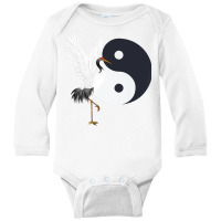 Tai Chi White Crane Yin, Yang, Qi Gong, Chinese Wh Long Sleeve Baby Bodysuit | Artistshot