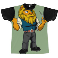 Cartoon Lion Is The Barber Boy Graphic T-shirt | Artistshot