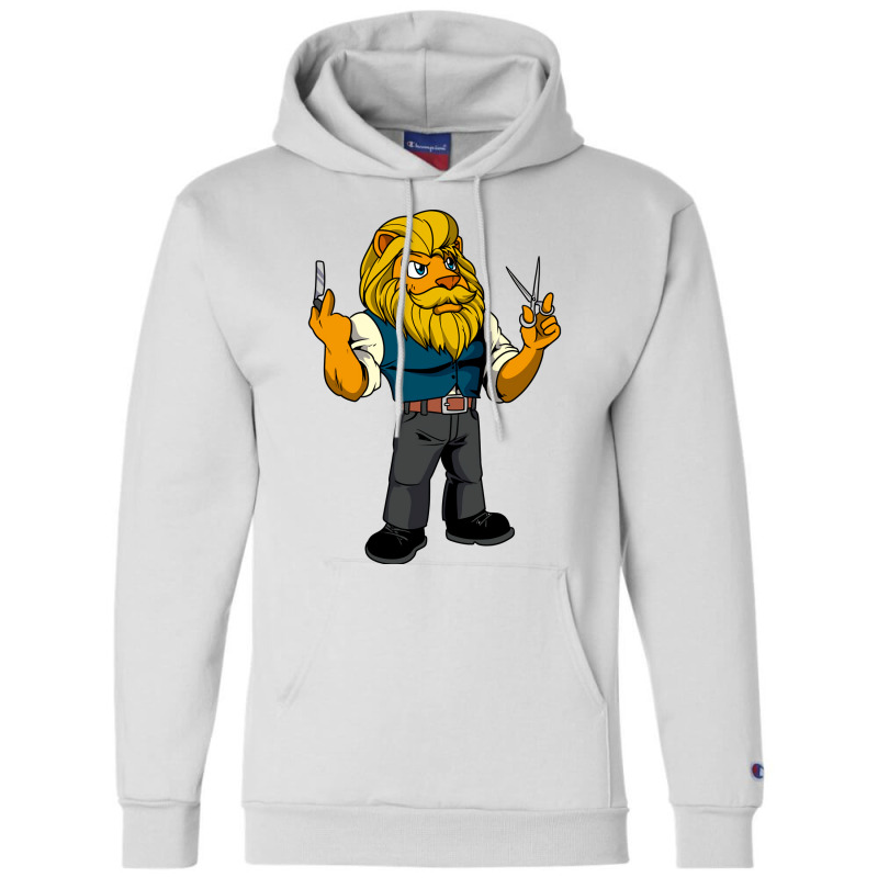 Cartoon Lion Is The Barber Boy Champion Hoodie | Artistshot