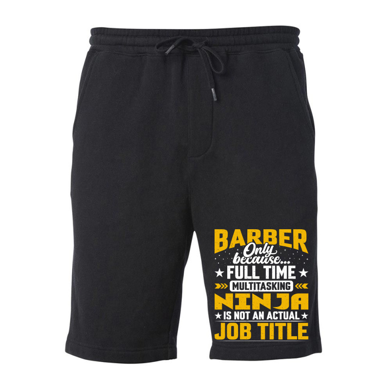 Barber Job Title Funny Hairdresser Cosmetologist H Fleece Short by maddymachil | Artistshot