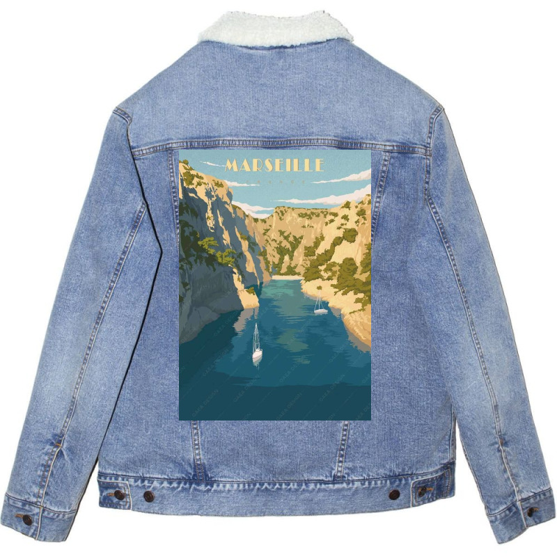 Marseille France Unisex Sherpa-lined Denim Jacket | Artistshot