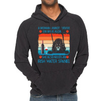 Irish Water Spaniel T  Shirt A Woman Cannot Survive On Wine Alone She Vintage Hoodie | Artistshot