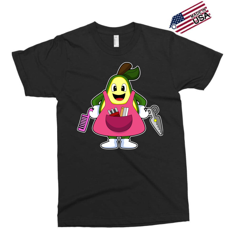 Avocado As Hairdresser With Scissors Comb Funny Exclusive T-shirt by aasenhejnyl | Artistshot