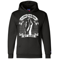 Flows Through My Veins Hair Cutting Barber Men Gif Champion Hoodie | Artistshot