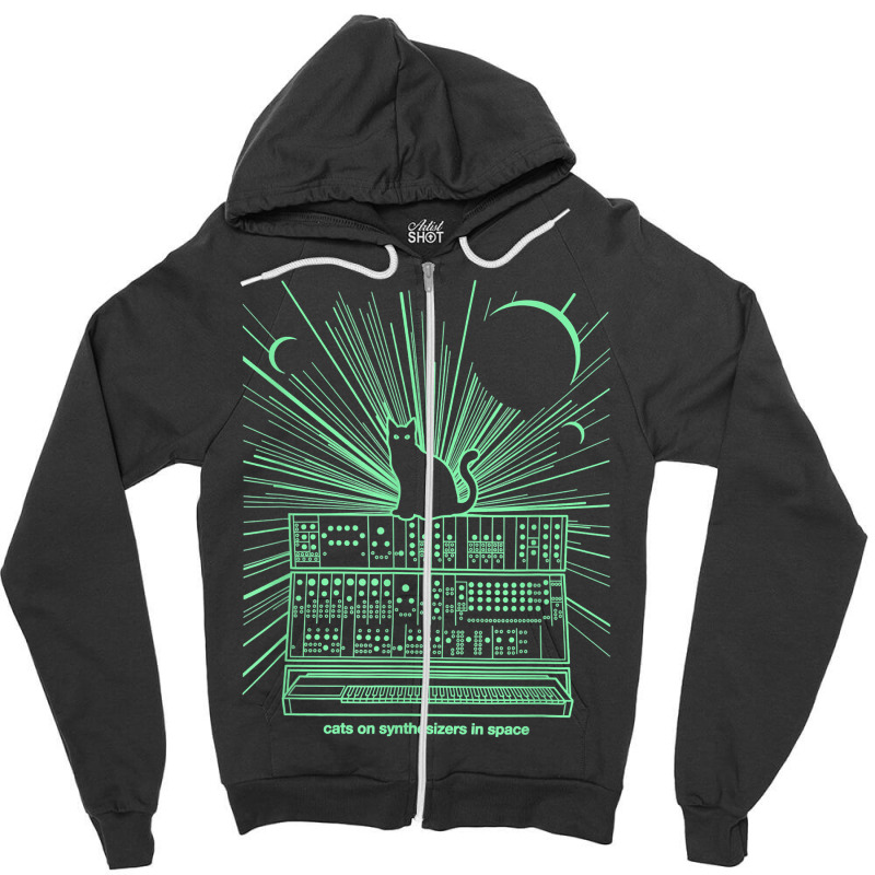 Cats On Synthesizers In Space T Shirt Zipper Hoodie | Artistshot