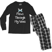 Flows Through My Veins Hair Cutting Barber Green Men's Long Sleeve Pajama Set | Artistshot