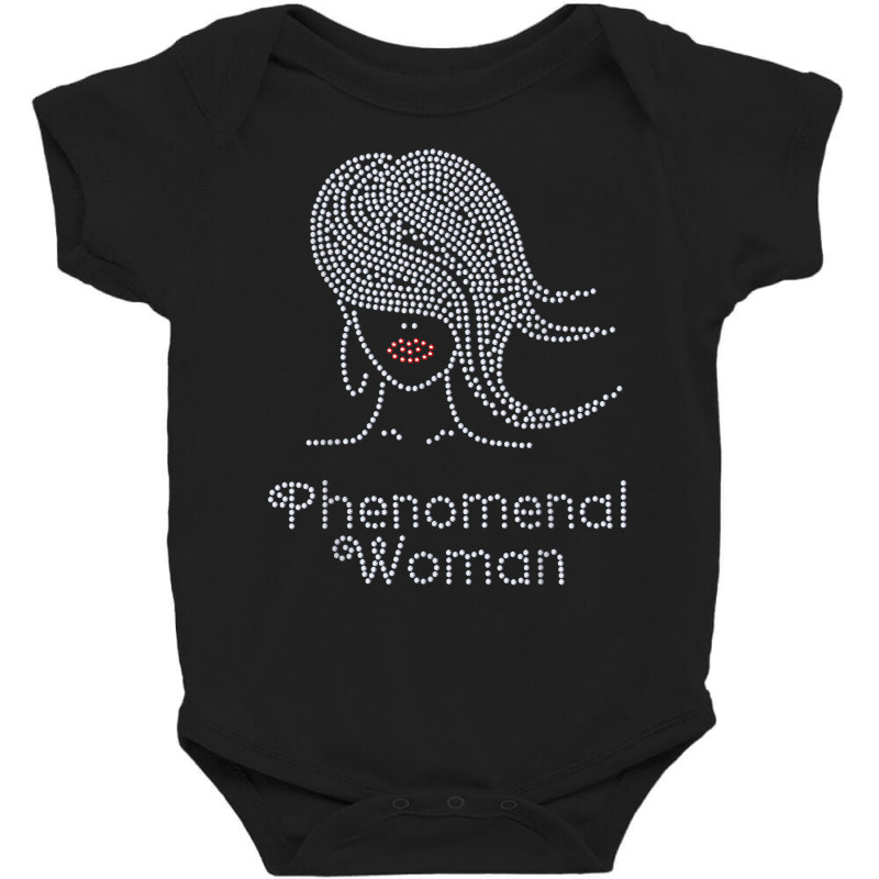 Afro Girl Phenomenal Woman Rhinestones Design For Baby Bodysuit by dong | Artistshot