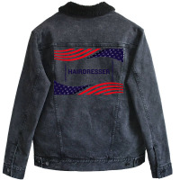 Hairdresser Keeping America Safe Unisex Sherpa-lined Denim Jacket | Artistshot