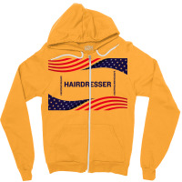 Hairdresser Keeping America Safe Zipper Hoodie | Artistshot