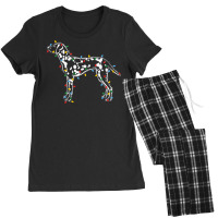 Christmas Lights Dalmatian Dog Lover Ugly Sweater Women's Pajamas Set | Artistshot