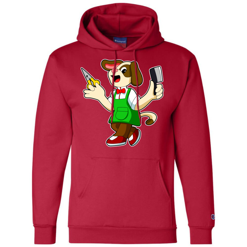 Dog As Hairdresser With Scissors Comb Travel Champion Hoodie by kuperkloocke | Artistshot