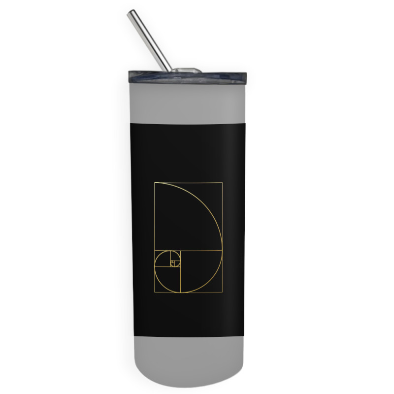 Fibonacci Golden Ratio Gold Spiral Sacred Geometry Skinny Tumbler | Artistshot