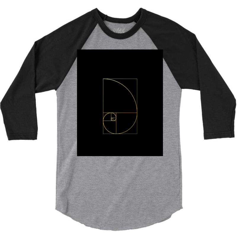 Fibonacci Golden Ratio Gold Spiral Sacred Geometry 3/4 Sleeve Shirt | Artistshot