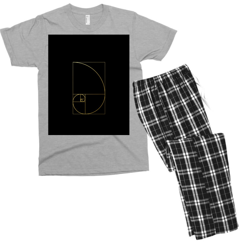 Fibonacci Golden Ratio Gold Spiral Sacred Geometry Men's T-shirt Pajama Set | Artistshot