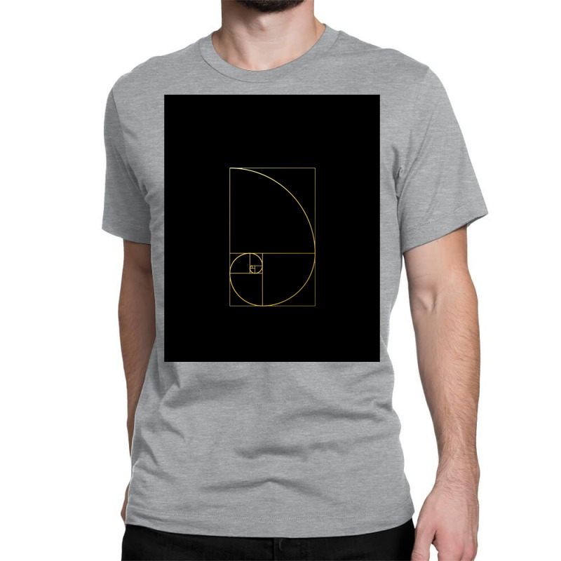 Fibonacci Golden Ratio Gold Spiral Sacred Geometry Classic T-shirt | Artistshot