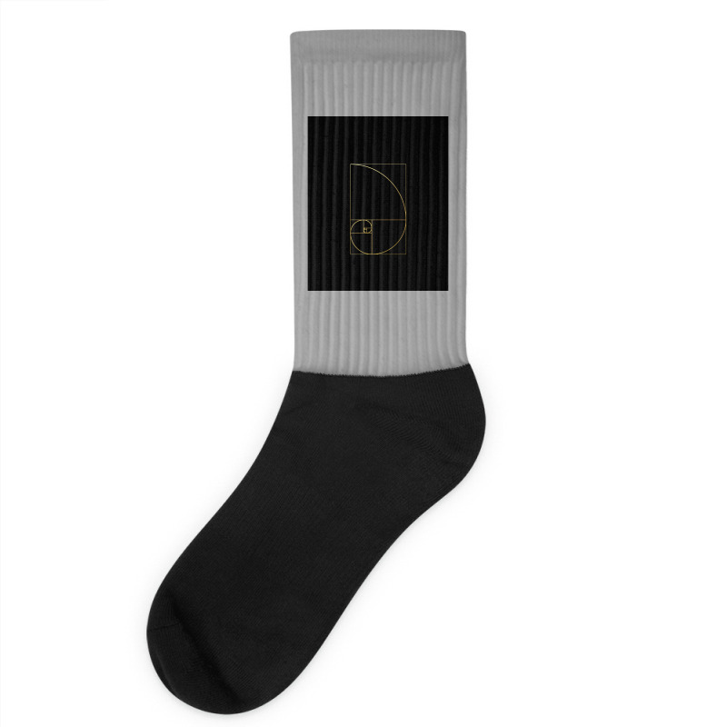 Fibonacci Golden Ratio Gold Spiral Sacred Geometry Socks | Artistshot