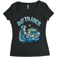 Day Trader Astronaut In Space Girl Women's Triblend Scoop T-shirt | Artistshot