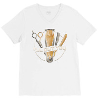 Hairdresser Ill Cut You Barber Hairstylist Music V-neck Tee | Artistshot