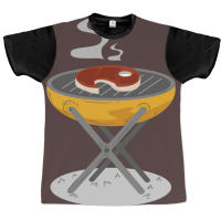 Barbecue Bbq Barbeque Grill Meat Girl Red Graphic T-shirt | Artistshot