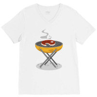 Barbecue Bbq Barbeque Grill Meat Girl Red V-neck Tee | Artistshot