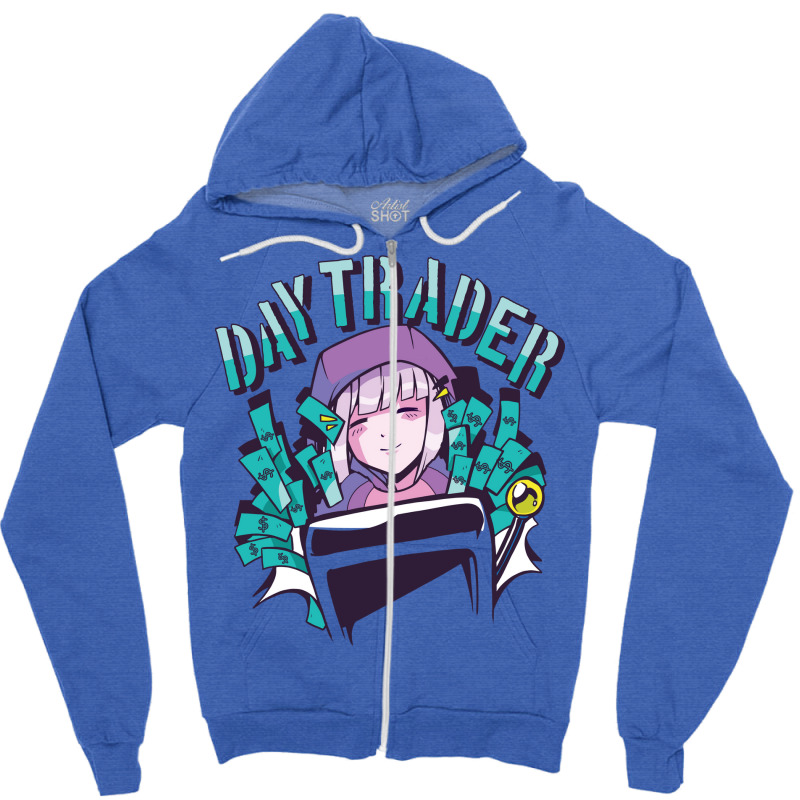 Day Trader Girl Tumblr Zipper Hoodie by elcepobatship | Artistshot