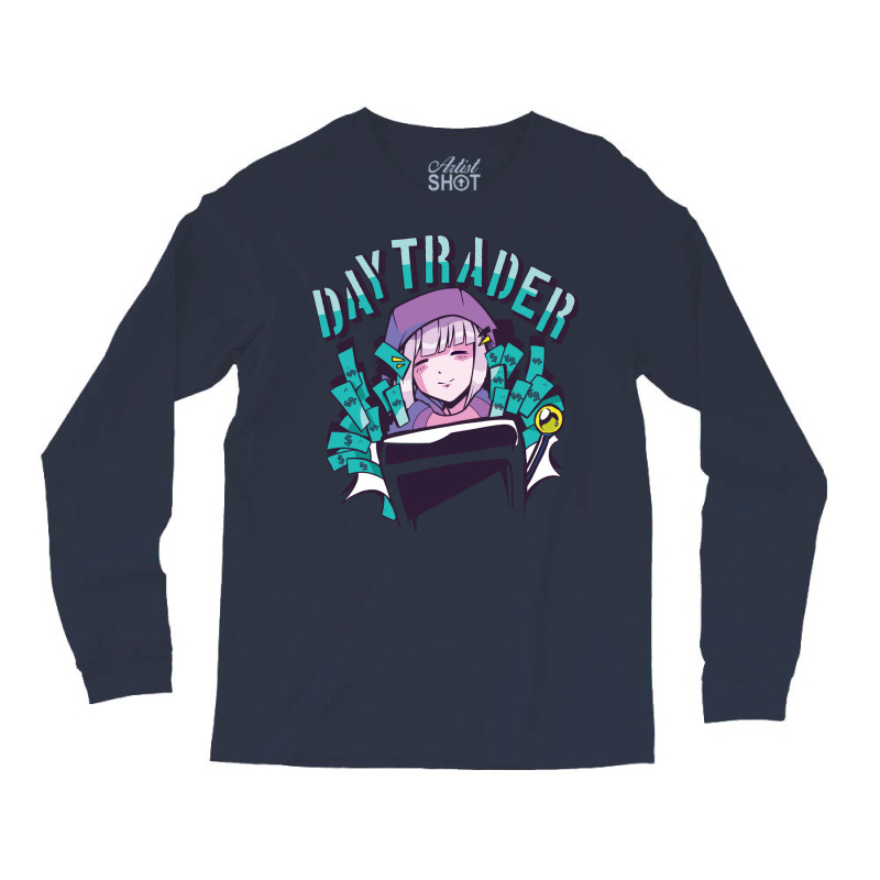 Day Trader Girl Tumblr Long Sleeve Shirts by elcepobatship | Artistshot