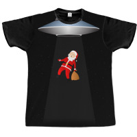 Funny Ufo Abducting Santa Christmas Rooftop Xmas T Graphic T-shirt | Artistshot