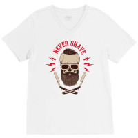 Never Shave Skull With Beard And Two Shaving Blade V-neck Tee | Artistshot