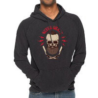 Never Shave Skull With Beard And Two Shaving Blade Vintage Hoodie | Artistshot