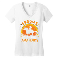 Brooms Are For Amateurs Witch Horse Halloween Girl Women's V-neck T-shirt | Artistshot