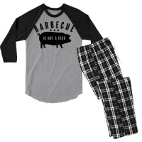 Barbecue Is Not A Verb Funny Southern Food Pork Bb Men's 3/4 Sleeve Pajama Set | Artistshot