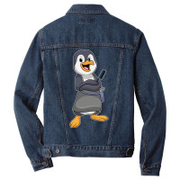 Penguin As Hair Stylist With Comb 80s Men Denim Jacket | Artistshot