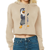 Penguin As Hair Stylist With Comb 80s Cropped Hoodie | Artistshot