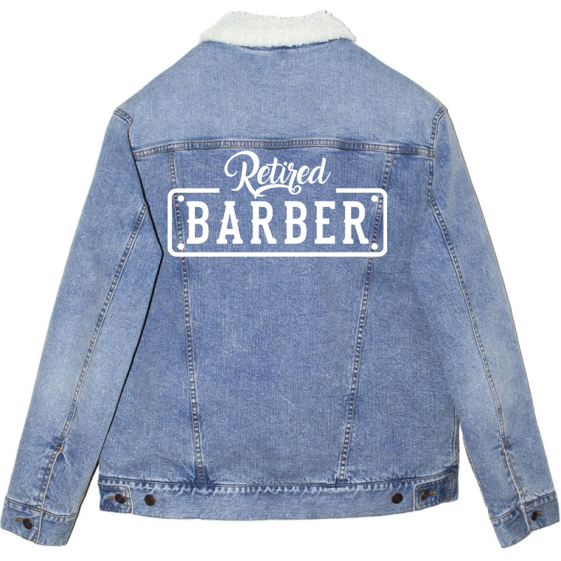 Retired Barber Retirement Girl Unisex Sherpa-lined Denim Jacket | Artistshot