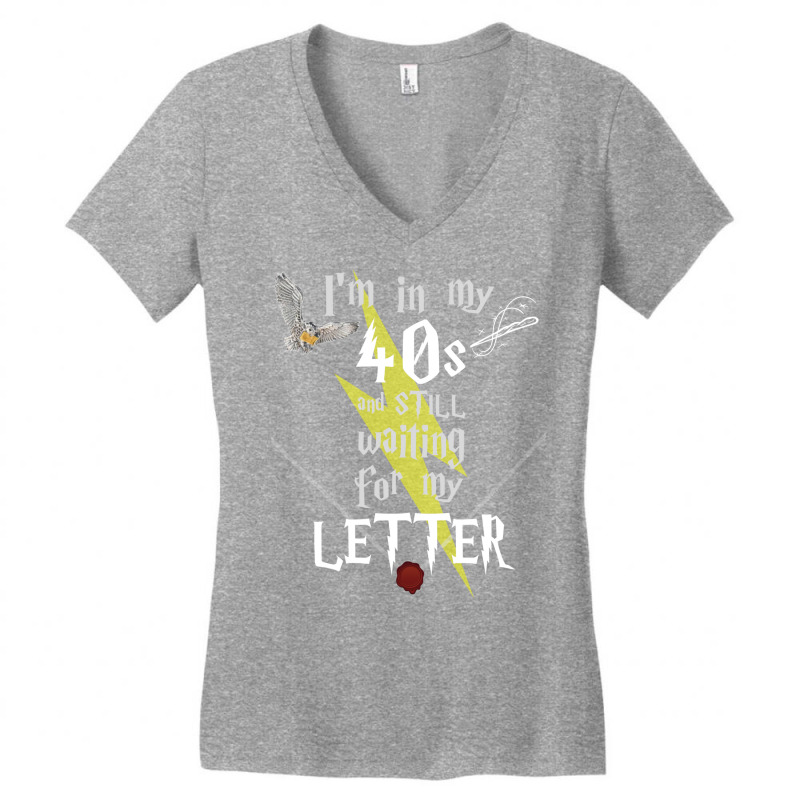 In My 40s Waiting For Magic   White Text 50 Women's V-Neck T-Shirt by squibbvossen6 | Artistshot