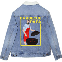 Barbecue Papa Quote Unisex Sherpa-lined Denim Jacket | Artistshot