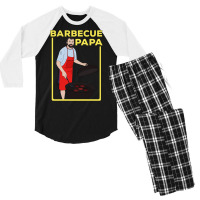 Barbecue Papa Quote Men's 3/4 Sleeve Pajama Set | Artistshot